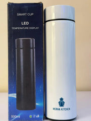 white stainless steel smart water bottle