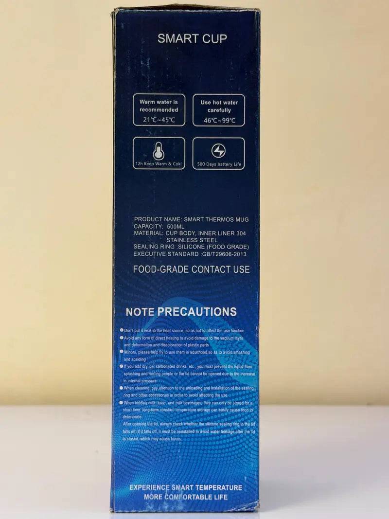 white stainless steel smart water bottle
